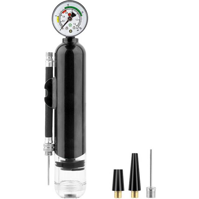 Air Ball Pump Portable Sports Pump with Pressure Gauge with Detachable Hose for Football Basketball black