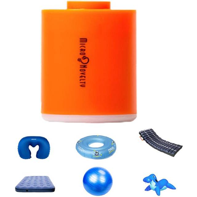 Portable Air Pump USB Rechargeable Mini Air Inflator Waterproof Pump for Air Bed Mattress Swimming orange