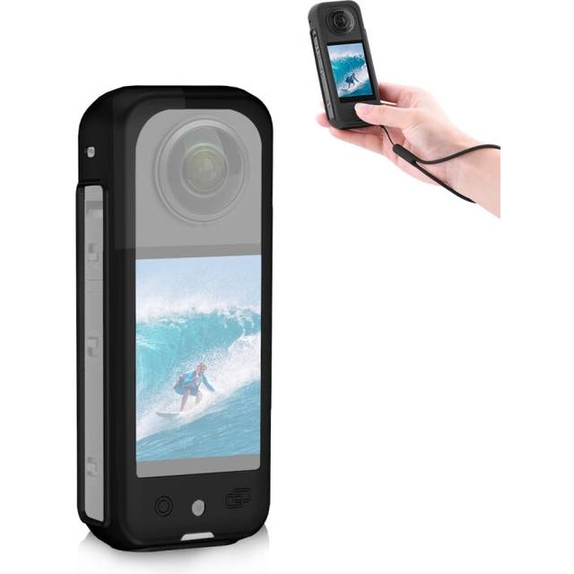 For Insta360 X3 PULUZ Silicone Case Protective Cover with Hand Strap (Black)