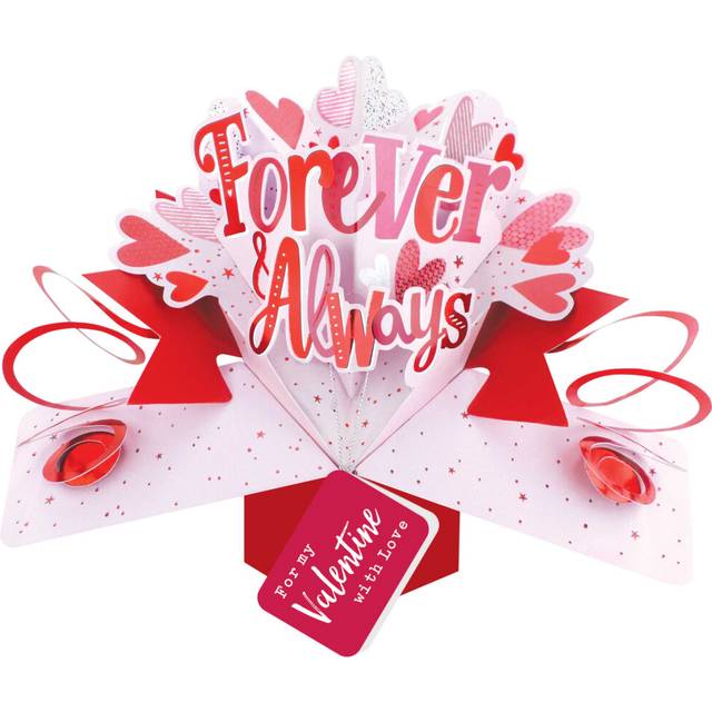 Forever & Always For My Valentine With Love Pop Up Card 3D Greeting Cards