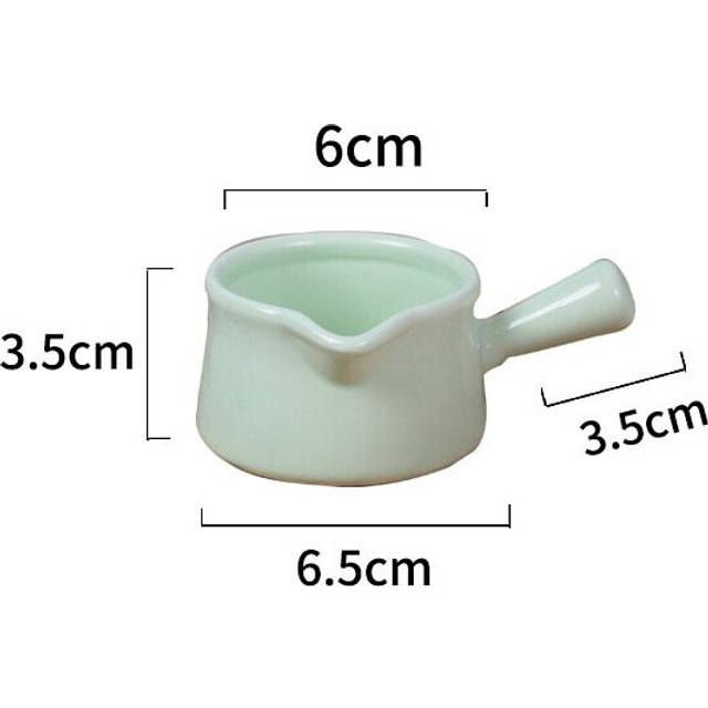 (a-Green 55Ml) Ceramic Mini Saucepan Milk Jug Cookware Kitchen Cookware Pot Jam Bowl Milk Cup With Handle Sugar Bowls