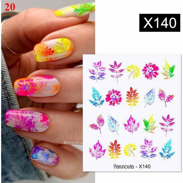 Nail Art Water Decal Transfer Sticker Flower Butterfly Nails Decoration Tips DIY