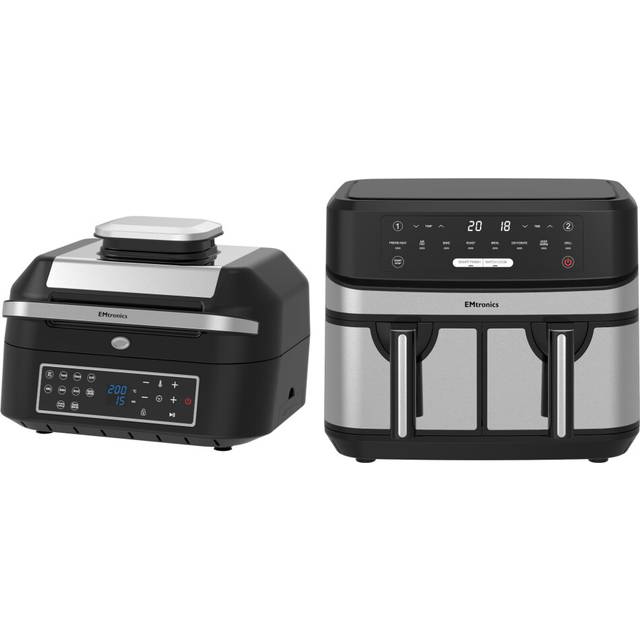 Emtronics Air Fryer 6.3 & Silver 9 Litre Kitchen Set