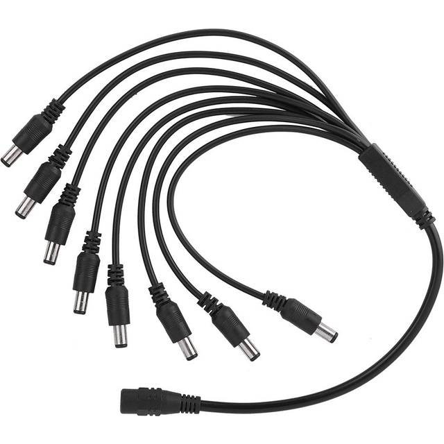 5.5x2.1mm 1 Female to 8 Male Power Cord Splitter Adapter Cable Extension for CCTV Camera