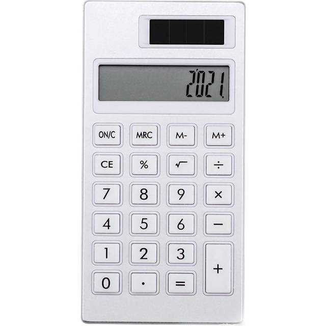 Solar Portable Calculator Simple INS Style White 12 Basic Standard Calculator for Student School white