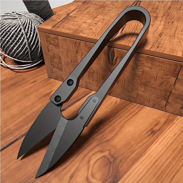 (Black) Classic Carbon Steel Grass Shears -U-Shaped Trimming Clippers for Yard & Garden, High Durability Easy Grip Handles, Professional Sharp Blades