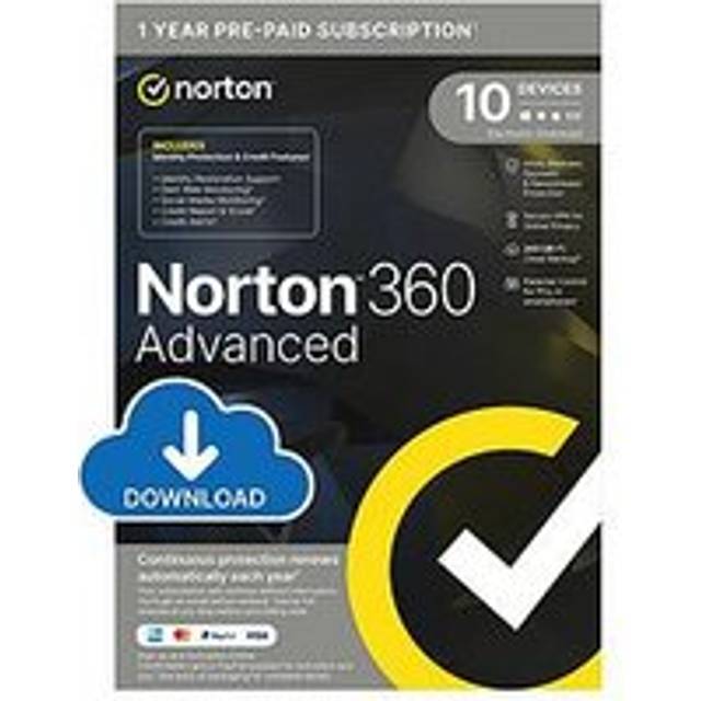 Norton 360 Advanced 2024 For 10 Device With Id Protection - One Colour