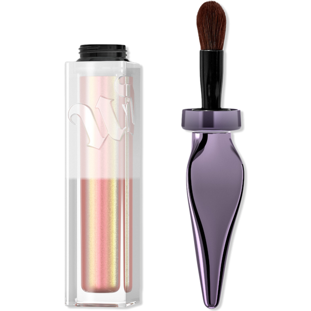 Urban Decay 24/7 Glaze-On Liquid Eyeshadow (Sunshine Tax - Pink Gold Duo Chrome)  Crease-resistant  Glitter Eye Makeup with Built-in Brush  Smooth App