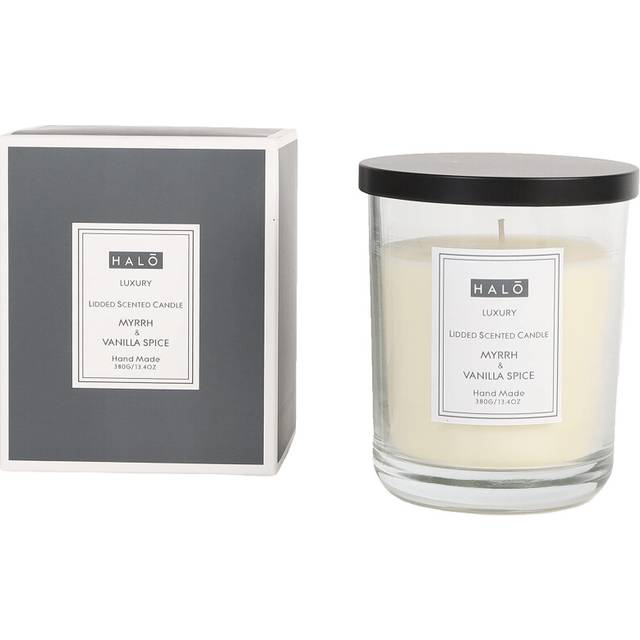 Halo Scented Candle | Myrrh and Vanilla Spice Large Jar Candle| Burn Time: Up to 42 Hours 380g, 5056242817482