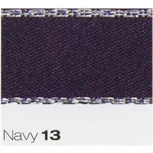 Berisfords 15mm Silver Edge Satin Ribbon - 13 Navy - per metre
