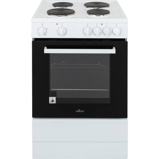 Willow 68L White Freestanding Single Cavity Electric Cooker, 4 Burners