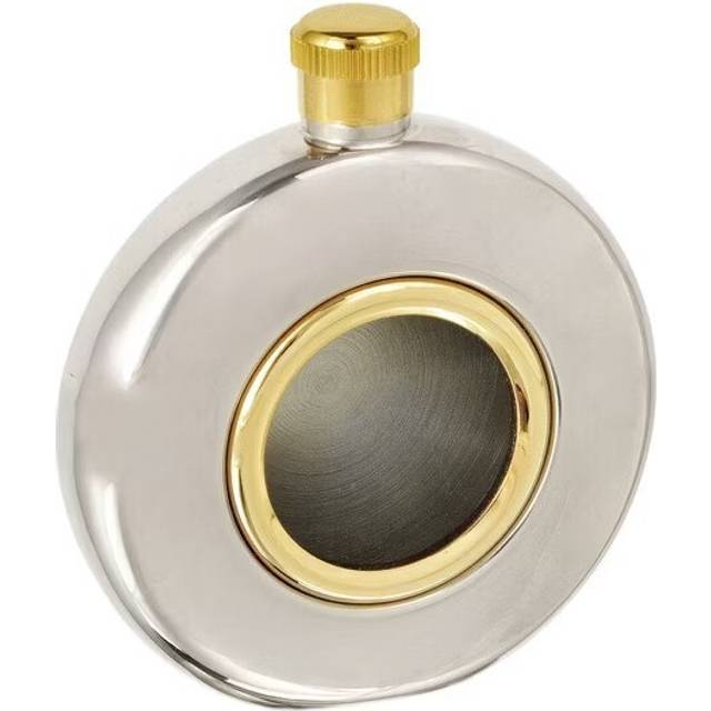Two-Tone Stainless Steel Porthole Hip Flask