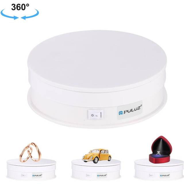 PULUZ 15cm USB Electric Rotating Turntable Display Stand Video Shooting Props Turntable for Photography, Load 1-5kg(White)