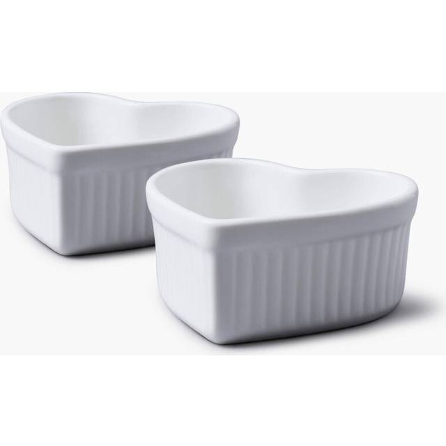 Wm Bartleet & Sons Porcelain Heart Shaped Ramekin, Set of 2