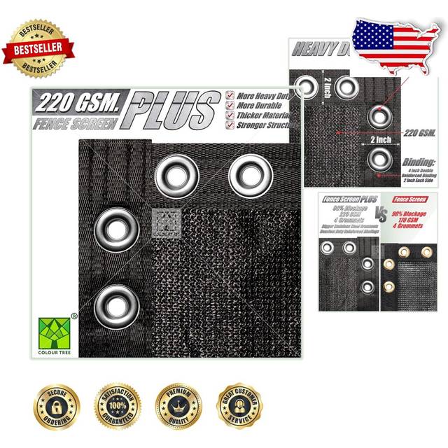 ColourTree Plus Extra Heavy Duty Fence Privacy Screen Mesh Cover  Commercial Grade 220 GSM  Heavy Duty  3 Years Warranty 6