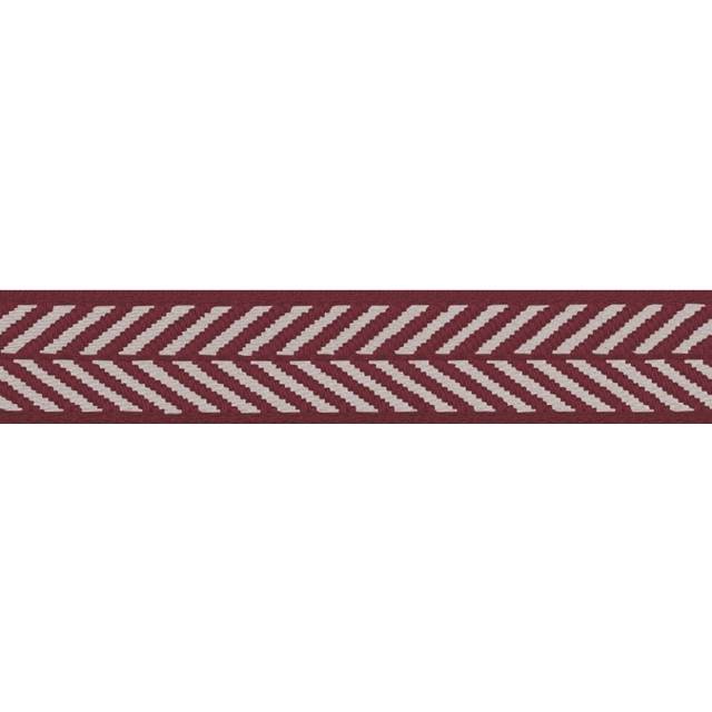 Berisfords 10mm Herringbone Woven Ribbon - Burgundy - per metre