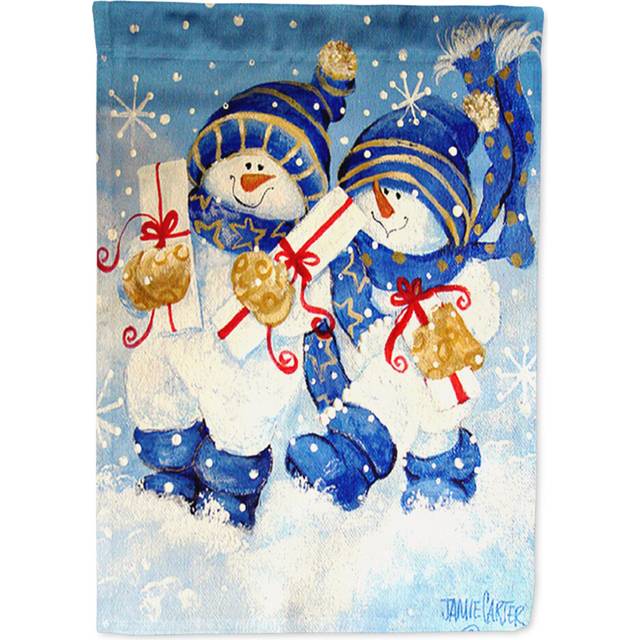 Caroline's Treasures PJC1014CHF Holiday Delivery Snowman Flag Canvas  Large  Multicolor