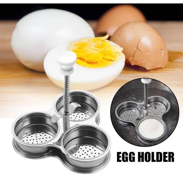 Stainless Steel Egg Poacher 3 Grid Steamer Eggs Boiler Multi Function Kitchen