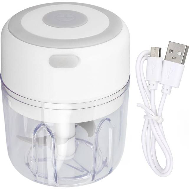 Mini Electric Garlic Chopper Large Capacity Powerful Motor 304 Stainless Steel Food Processor 250ml white