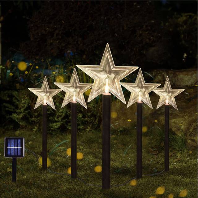 Led Christmas Solar Lawn Light Ip65 Waterproof Energy Saving Fairy Lights For Courtyard Garden Patio Decoration Star