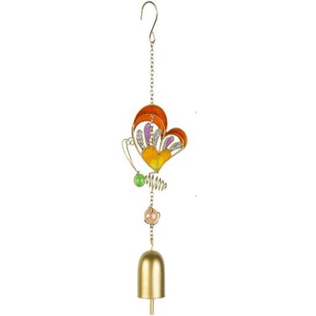 1 Piece of Butterfly Wind Chime Iron Colored Painted Glass Butterfly Wind Chime Butterfly Wind Chime Home Decoration Metal Wind Chime
