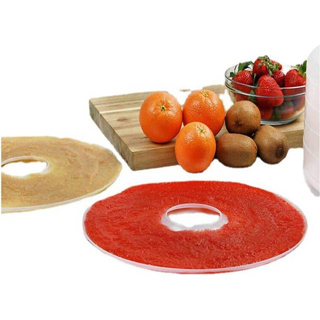 Fruit Roll Sheets for Dryer Mesh Food Dryer Roll-Up Sheet Round Reusable Fruit Leather Trays Silicone Dehydrator Rolling Liners