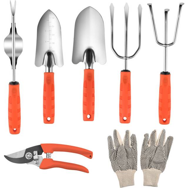 5/7PC Garden Tools Set Heavy Duty Anti-Skid Ergonomic Handle Outdoor Gardening Work Hand Tools Cultivator Combination Kit