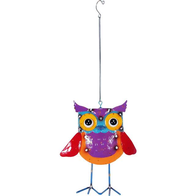 Continental Art Center 194068 Hanging Colorful Enameled Metal Bouncing Owl Ornament