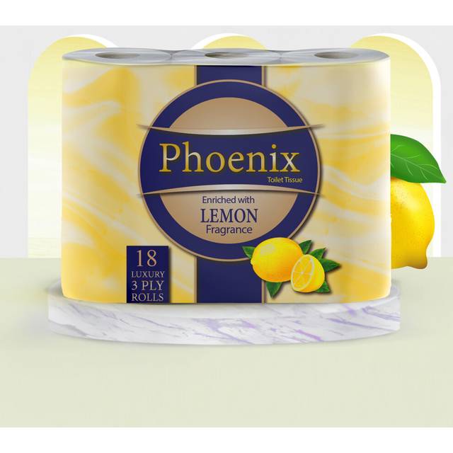 18 Roll Bulk Buy - Quilted 3 Ply Lemon Fragranced Toilet Rolls