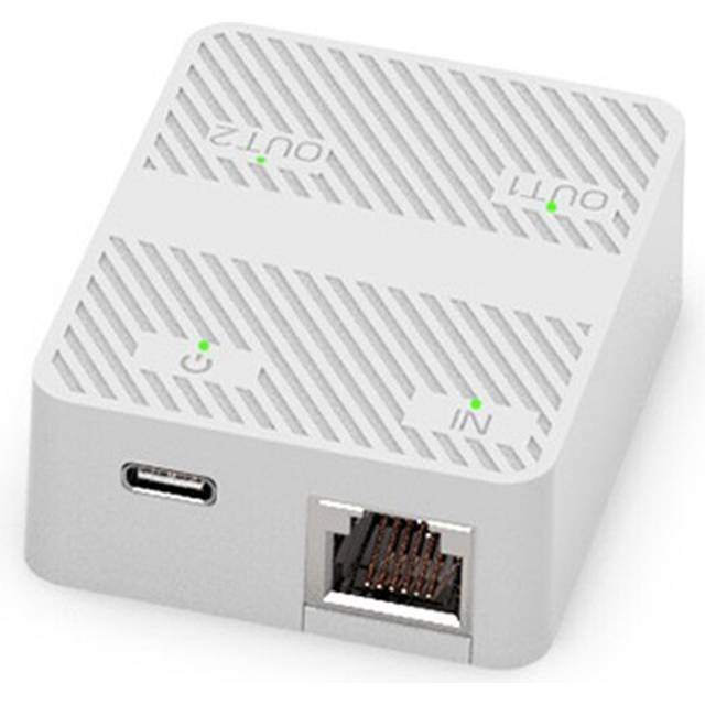 2 Port Gigabit Network Switch RJ45 Splitter White