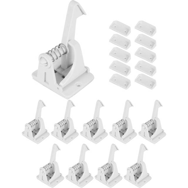 10Pcs Cabinet Locks Magnetic Drawer Cupboard Lock Kids Adhesive Proof White