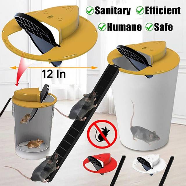 Mouse trap Reusable Smart Flip and Slide Bucket Lid Mice Rat trap Humane Or Lethal Trap Auto Reset rat killer Multi Catch
