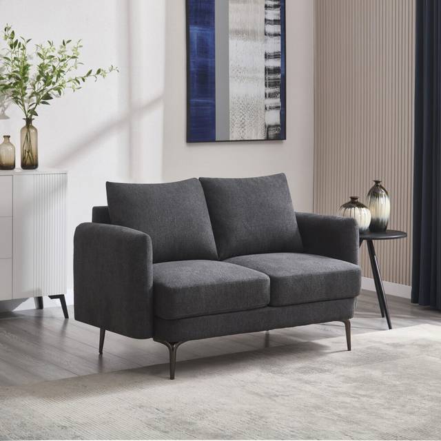 Sofia 2 Seater Fabric Sofa - Charcoal - One Size
