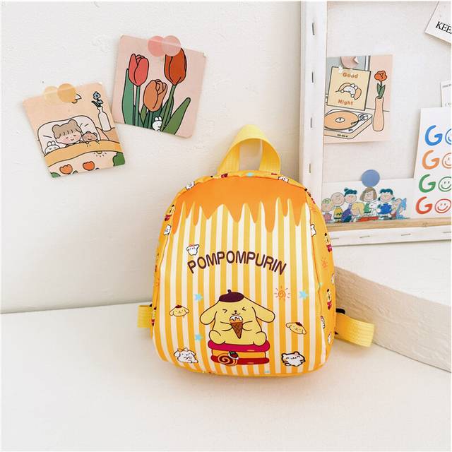 (Pompompurin) Cute And Durable Nylon Preschool Backpack For Toddlers With Curved Shoulder Straps