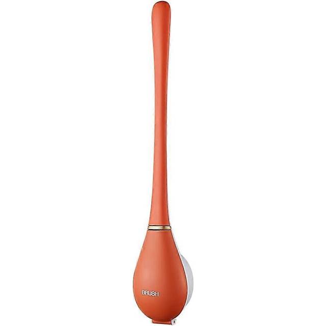 (Colour, One size) Toilet Brush and Holder Sets Flexible Silicone Toilet Brush with No-Slip Long Handle Ventilated Toilet Cleaner Brush Punchless for