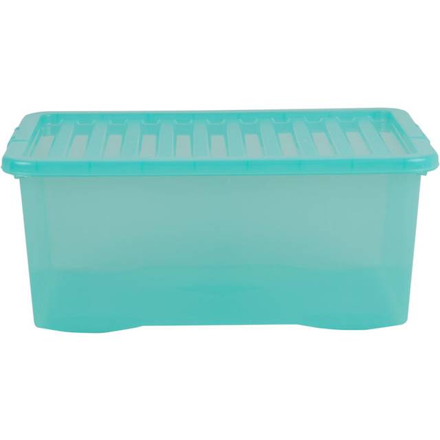 Wham Crystal 45 Liter Plastic Storage Box With Lid 60x40x25 cm - (Pack of 3)