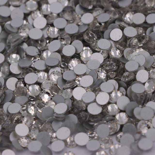 Glitter Crystal AB Flatback Clear Non Hot Fix Nail Art Rhinestones Decorations