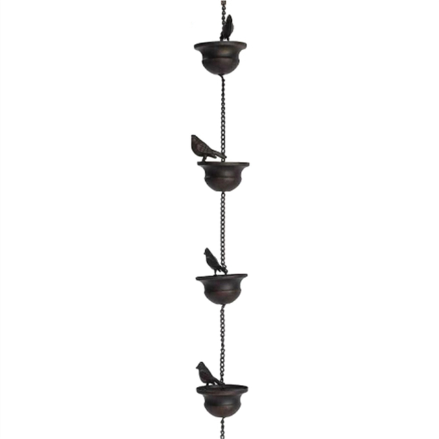 Bird Rain Chain Decorative Metal Rainwater Collection Chain Outdoor Garden Decor