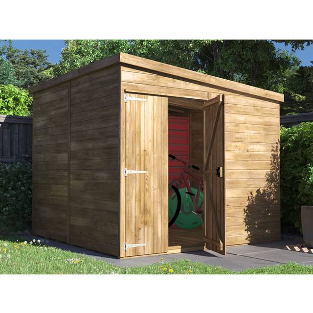 Dunster House Ltd. - Dunster House Bike Shed Storage Garden Workshop 2.4m x 2.4m Wooden Pressure Treated Overlord Pent