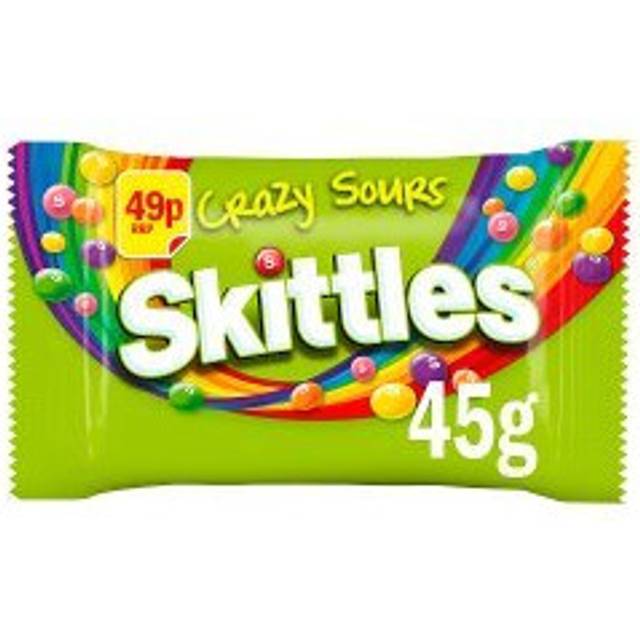 Skittles Crazy Sours Sweets  Bag 45g (Pack of 36)
