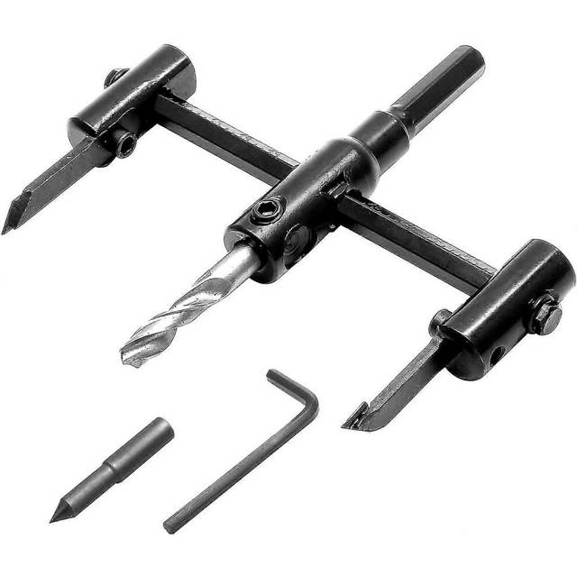 (As show, One size) Adjustable Hole Saw, 30-120mm Adjustable Drill Bit Woodworking Drill Bit For Drilling Holes On Wood Plastic Plaster