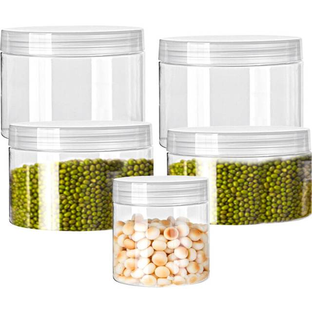 20pcs 30/50/60/80/100/120/150ml Empty Plastic Clear Cosmetic Jars Makeup Container Clear Jar Food grade Sample Pot Container