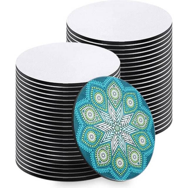 35pcs Round Sublimation Coasters Blank Sublimation Coasters Blank Mug Mat Sublimation Heat Transfer Coasters Heat