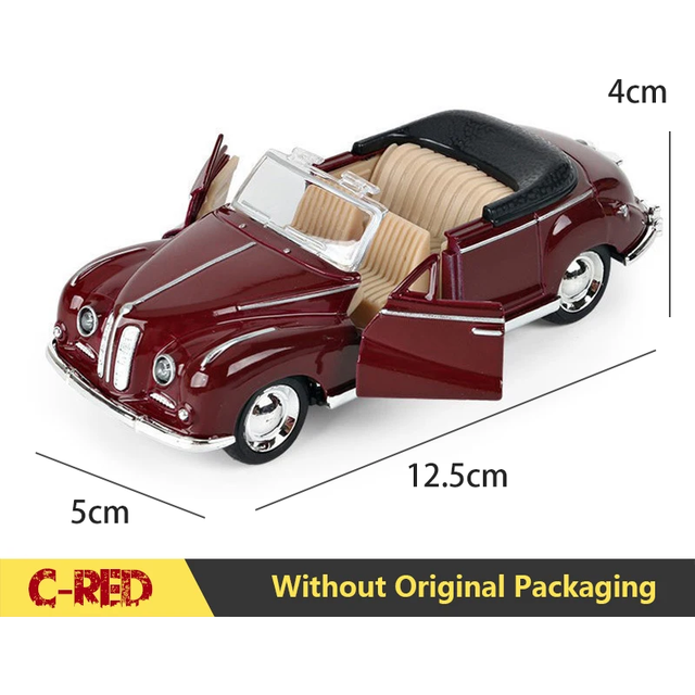 ((BM)C.Red) 1:32 Alloy Diecast Mustang GT Classic Vintage Car Model Pull Back Car Miniature Vehicle Replica For