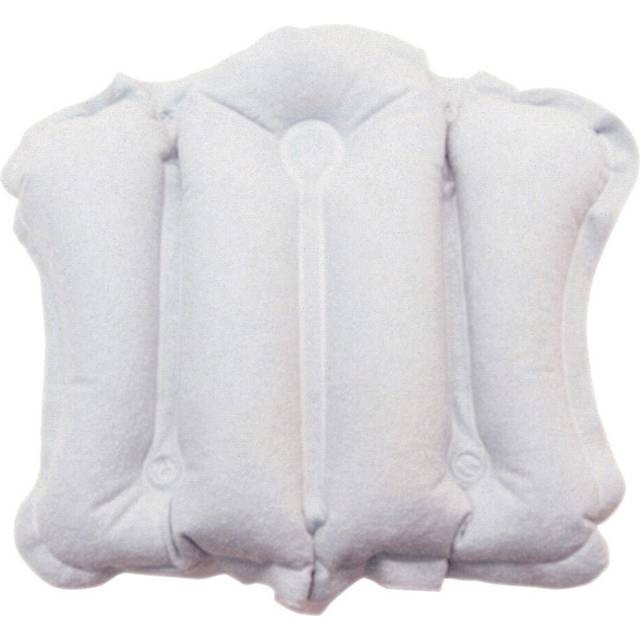 Inflatable Bath Cushion with Suction Cups - Neck and Shoulder Support -  White