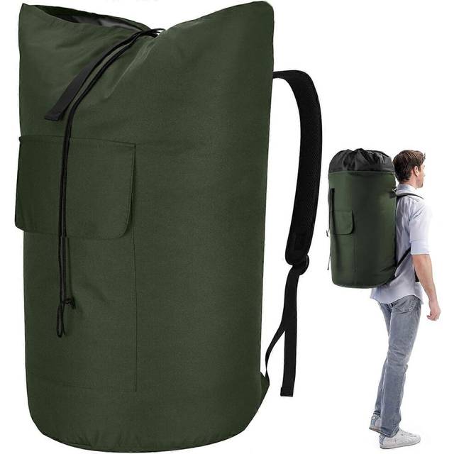 (Black, One size) Laundry Bag Extra Large Heavy Duty, 115L Laundry Backpack Bag, Sturdy Laundry Bag with Straps, Army Green Laundry Bag for College, T