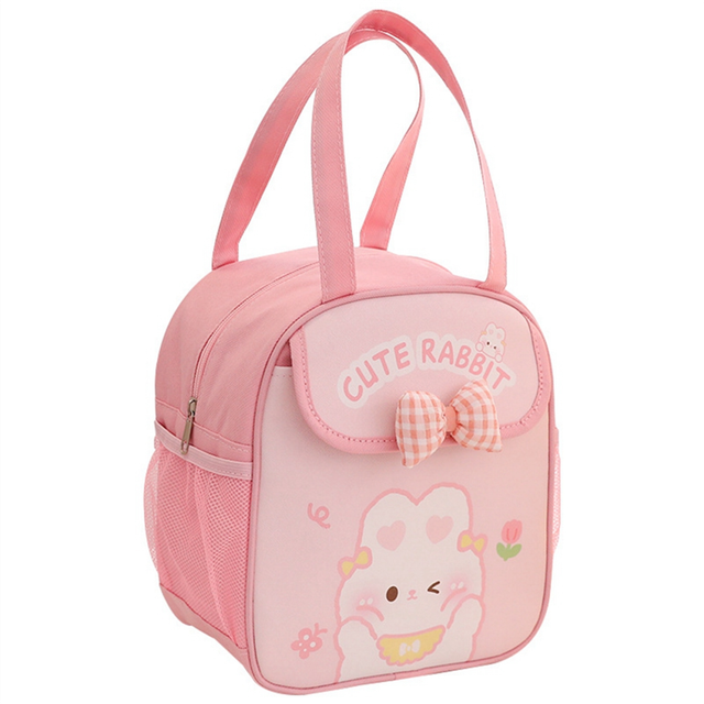 Kawaii Lunch Bag for Girls Cute Box Hot/Cold Work Pink