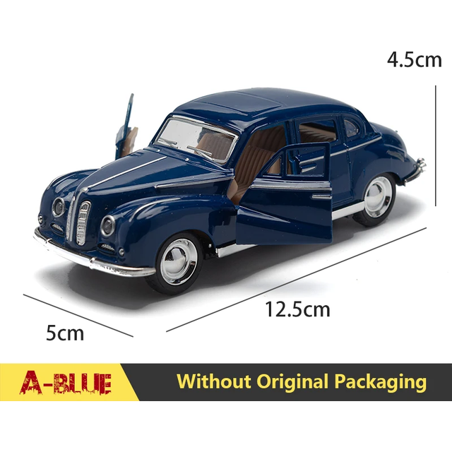((BM)A.Blue) 1:32 Alloy Diecast Mustang GT Classic Vintage Car Model Pull Back Car Miniature Vehicle Replica For