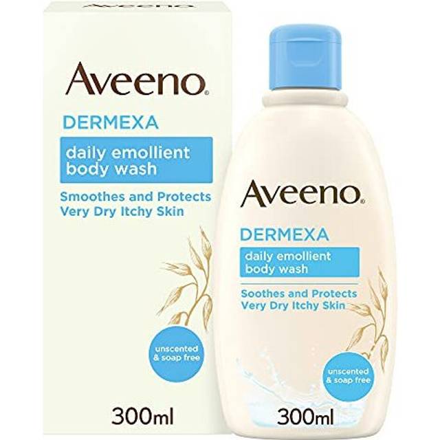 Aveeno Dermexa Daily Emollient Body Wash, Gently cleanses and Soothes, For Very Dry Itchy Also Eczema Prone Skin, 300 ml