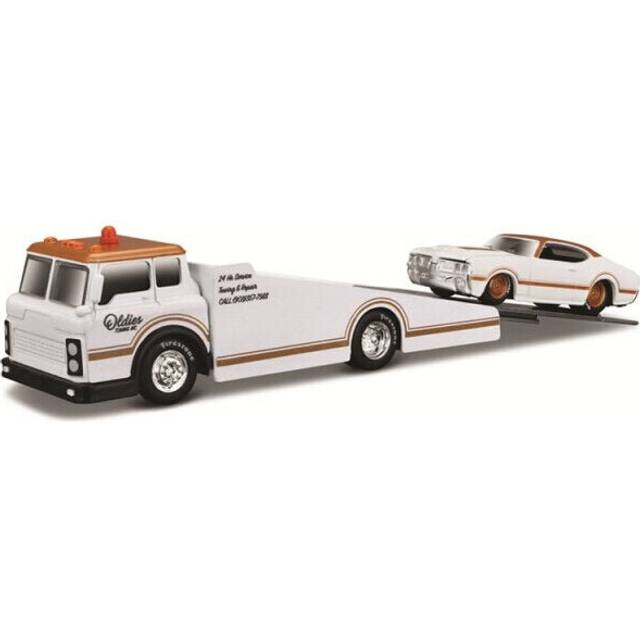 (1969 OLDSMOBILE 442) 1:64 Coe Flatbed 1929 Ford Model A Design Elite Transport Die-casting Car Model Collection Gift Toy